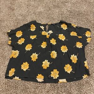 Madewell || Green and Yellow Floral Rhyme Top Size M